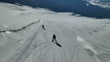 aerial ski sport. High quality 4k footage video