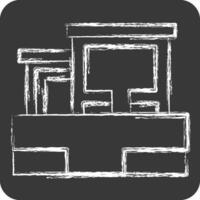 Icon Templo De Debod. related to Spain symbol. chalk Style. simple design editable. simple illustration vector