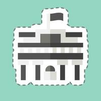 Sticker line cut Museo Del Prado. related to Spain symbol. simple design editable. simple illustration vector