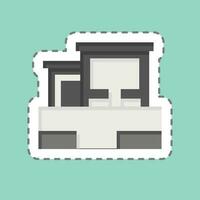 Sticker line cut Templo De Debod. related to Spain symbol. simple design editable. simple illustration vector