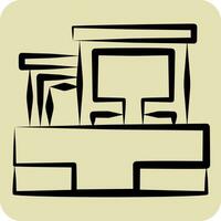 Icon Templo De Debod. related to Spain symbol. hand drawn style. simple design editable. simple illustration vector