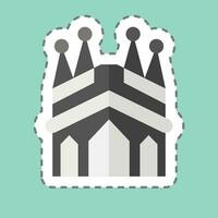 Sticker line cut Sagrada Familia. related to Spain symbol. simple design editable. simple illustration vector