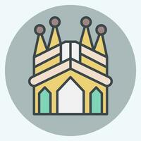 Icon Sagrada Familia. related to Spain symbol. color mate style. simple design editable. simple illustration vector