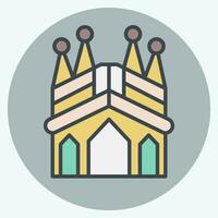 Icon Sagrada Familia. related to Spain symbol. color mate style. simple design editable. simple illustration vector