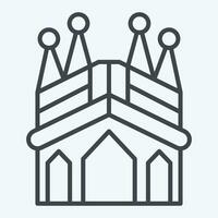 Icon Sagrada Familia. related to Spain symbol. line style. simple design editable. simple illustration vector