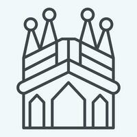 Icon Sagrada Familia. related to Spain symbol. line style. simple design editable. simple illustration vector