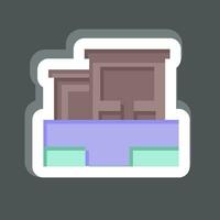 Sticker Templo De Debod. related to Spain symbol. simple design editable. simple illustration vector