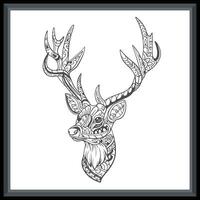 Deer head mandala arts isolated on white background. vector