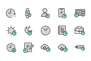 E-Commerce set of web icons thin outline green  icons pack. Online shopping icons for web and mobile app. Business, mobile shop, digital marketing, bank card, gifts, sale, delivery. Vector illustratio