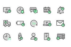 E-Commerce set of web icons thin outline green  icons pack. Online shopping icons for web and mobile app. Business, mobile shop, digital marketing, bank card, gifts, sale, delivery. Vector illustratio