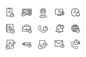 E-Commerce set of web icons in line style. Online shopping icons for web and mobile app. Business, mobile shop, digital marketing, bank card, gifts, sale, delivery. Vector illustration