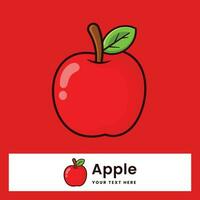 manzana Fruta Fresco dibujos animados vector ilustración