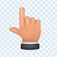 Hand with index and thumb gesture. 3d hand vector