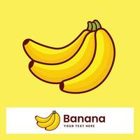 Vector banana fresh yellow tropical fruit vector