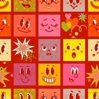 Abstract Seamless Background with Illustrations of Cute Doodle Characters vector
