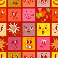 Abstract Seamless Background with Illustrations of Cute Doodle Characters vector