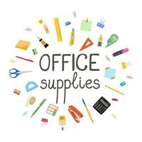 Vector Colorful Illustration of office supplies