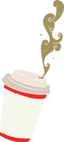 flat color illustration of a cartoon take out coffee png