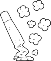 black and white cartoon cigarette png