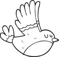 oiseau volant dessin animé noir et blanc png