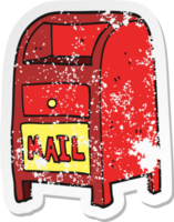 retro distressed sticker of a cartoon mail box png