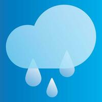 lluvia nube icono en azul antecedentes. eps 10 vector