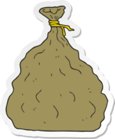sticker of a cartoon tied sack png
