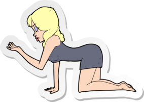 sticker of a cartoon woman on all fours png