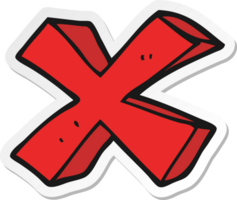 sticker of a cartoon negative x symbol png