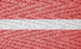 Flag on the knitted surface photo