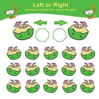 matemático actividad página. calcular y escribir el resultado. izquierda o Derecha hoja de cálculo para niños. imprimible actividad página para niños. educativo imprimible matemáticas. vector