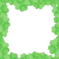 Square frame with green Clover. Saint Patrick s Day. Vector illustration. Copy space