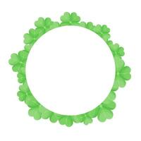 round empty border with clover. St. Patricks Day. copy space. vector illustration