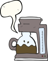 Tal bubbla tecknad serie kaffe filtrera maskin png