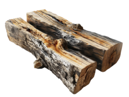 AI generated Textured Rough Wood on Transparent png