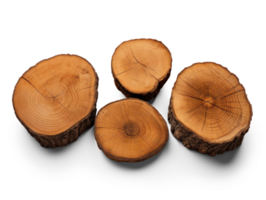 AI generated Rustic Rough Wood Slices on Blank Space png