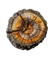 AI generated Textured Rough Wood Cross-section png