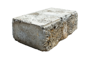 AI generated Single Concrete Block on Transparent Background png