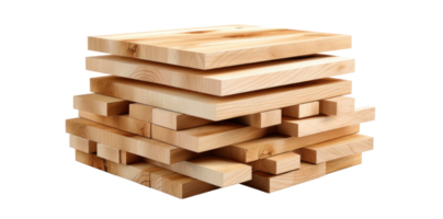 AI generated Stacked Rough Wood Planks Isolated png