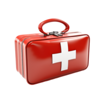 AI generated Red First Aid Bag on Transparent Background png