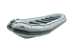 AI generated Gray Inflatable Boat on Transparent Background png