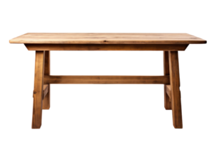 AI generated Natural Wood Table on Transparent Background png