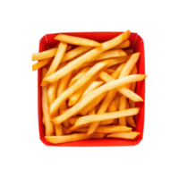 ai generado dorado francés papas fritas en transparente antecedentes png