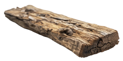 ai generado texturizado áspero madera en transparente antecedentes png