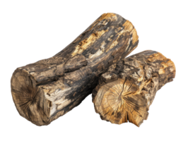 AI generated Rough Wood Logs on Transparent Background png