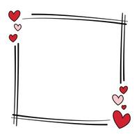 Vector a blank frame with hearts on a white background with copy space