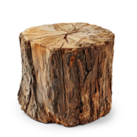 AI generated Rough Wood Texture on Stump Cut png