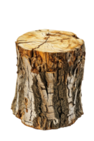 AI generated Textured Rough Wood Log on Isolated Background png