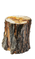 ai genererad texturerad grov trä stubbe isolerat png