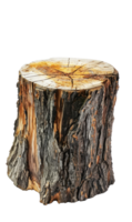 ai gegenereerd getextureerde ruw hout stomp geïsoleerd png